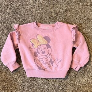 Disney Kids Purple Minnie Mouse Ruffle Sweatshirt